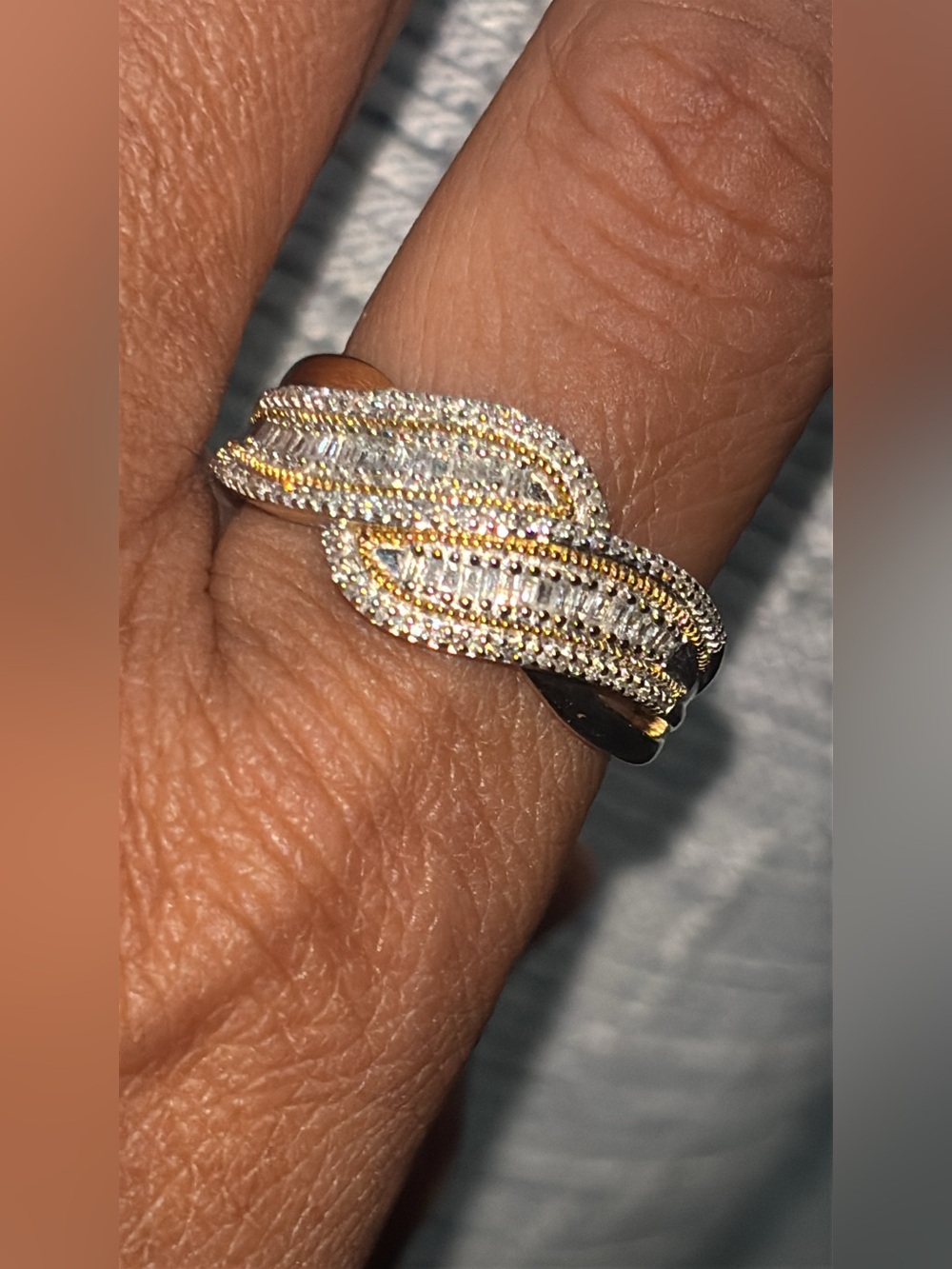 JWBR Gold over Sterling Silver Diamond Ring